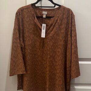 Chico's Rust Textured Blouse